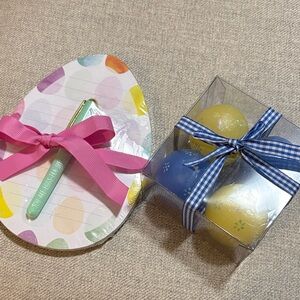 Easter Egg Candles & Notepad with Pen Bundle